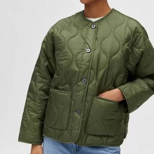 Stylish Olive Quilted Liner Jacket Utility Jacket